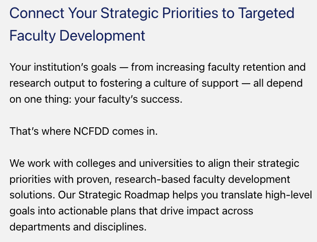 Connect your strategic priorities to target faculty development
