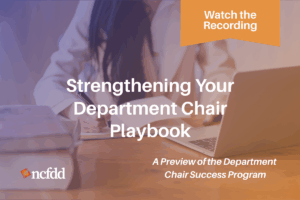 Strengthening Your Department Chair Playbook